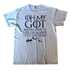 Gildan Game Of Thrones Fan Merch Unisex TShirt Grey Black Men's Medium